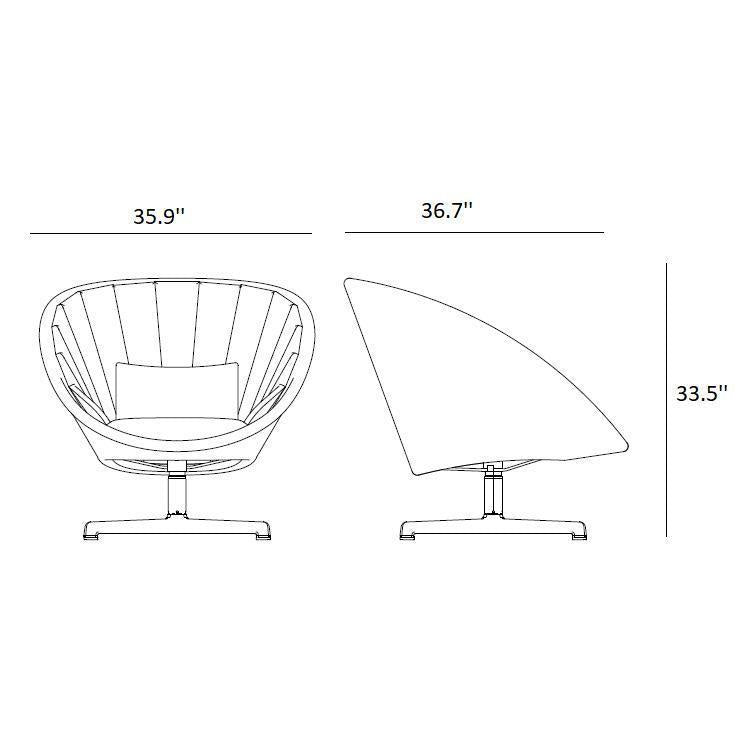 Peacock Lounge Chair with Swivel Base - Hyper