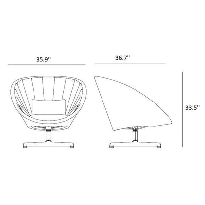 Peacock Lounge Chair with Swivel Base - Hyper