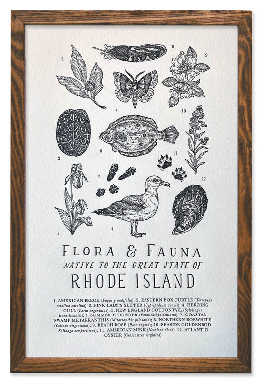 Rhode Island Field Guide Letterpress Print - Hyper